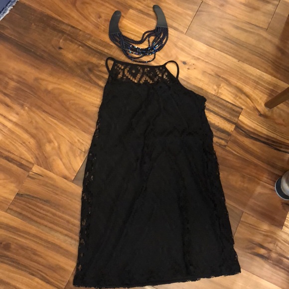 Sleeveless Classic Black Little Lace Top Sundress - Picture 10 of 11